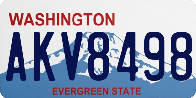 WA license plate AKV8498