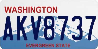 WA license plate AKV8737