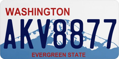 WA license plate AKV8877