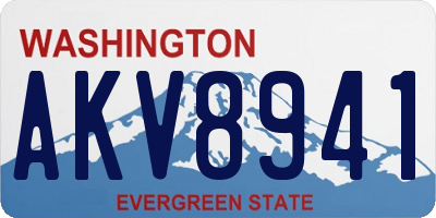 WA license plate AKV8941