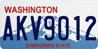 WA license plate AKV9012
