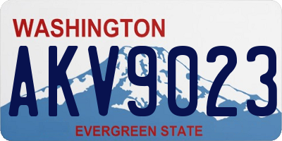 WA license plate AKV9023