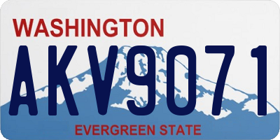 WA license plate AKV9071