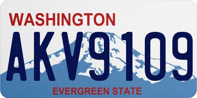 WA license plate AKV9109