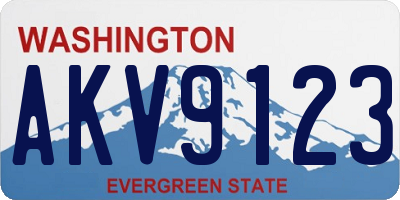 WA license plate AKV9123