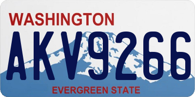 WA license plate AKV9266