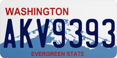 WA license plate AKV9393