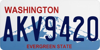 WA license plate AKV9420