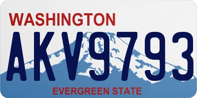 WA license plate AKV9793