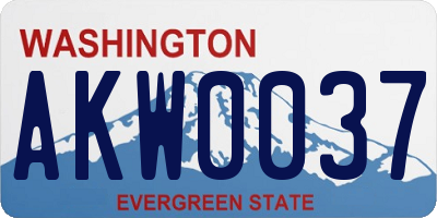 WA license plate AKW0037