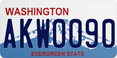 WA license plate AKW0090