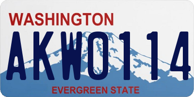 WA license plate AKW0114