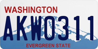 WA license plate AKW0311