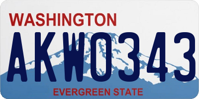 WA license plate AKW0343