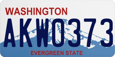 WA license plate AKW0373