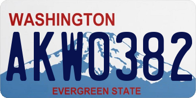 WA license plate AKW0382
