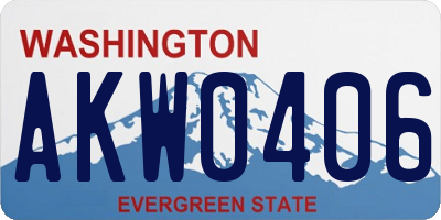 WA license plate AKW0406