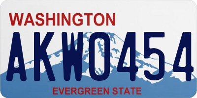 WA license plate AKW0454