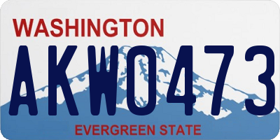 WA license plate AKW0473