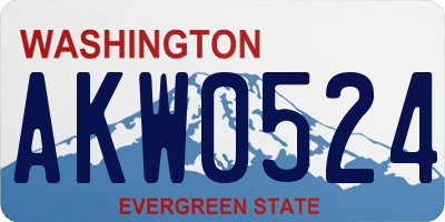 WA license plate AKW0524