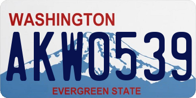 WA license plate AKW0539