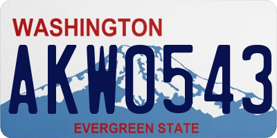 WA license plate AKW0543