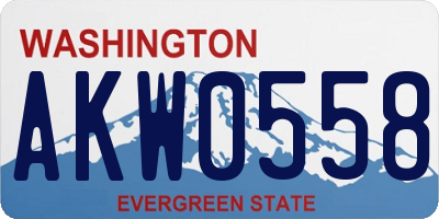 WA license plate AKW0558
