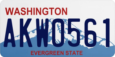 WA license plate AKW0561