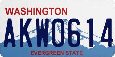 WA license plate AKW0614