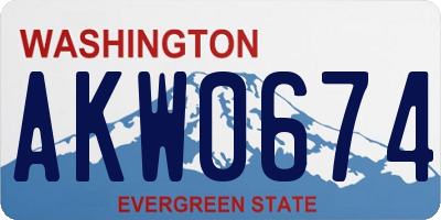 WA license plate AKW0674