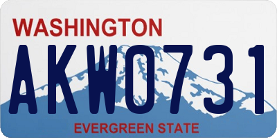 WA license plate AKW0731