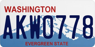 WA license plate AKW0778