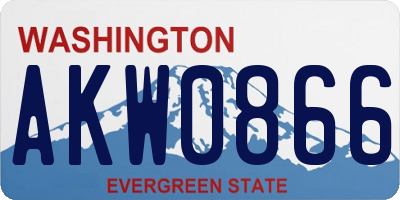 WA license plate AKW0866
