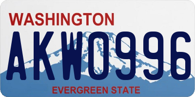 WA license plate AKW0996
