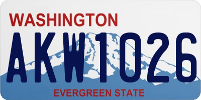WA license plate AKW1026