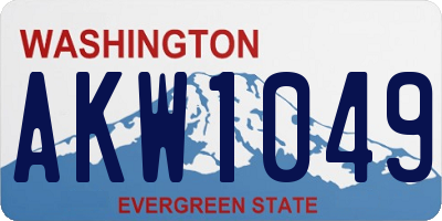 WA license plate AKW1049