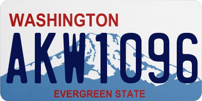 WA license plate AKW1096