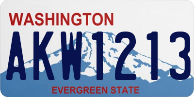 WA license plate AKW1213