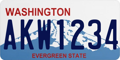 WA license plate AKW1234