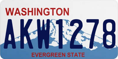WA license plate AKW1278