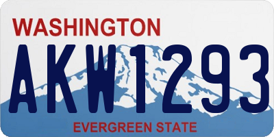 WA license plate AKW1293