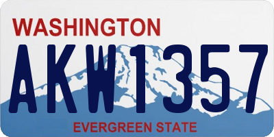 WA license plate AKW1357