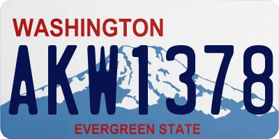 WA license plate AKW1378