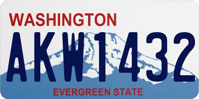 WA license plate AKW1432
