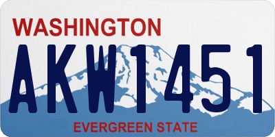 WA license plate AKW1451