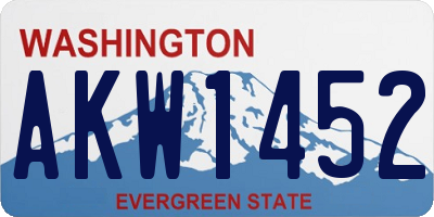 WA license plate AKW1452