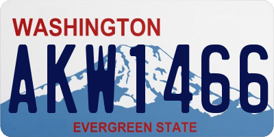 WA license plate AKW1466