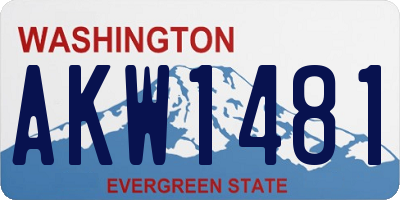 WA license plate AKW1481