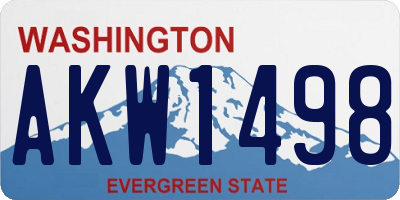 WA license plate AKW1498