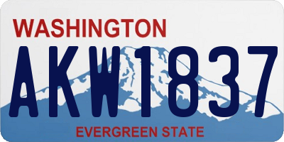 WA license plate AKW1837